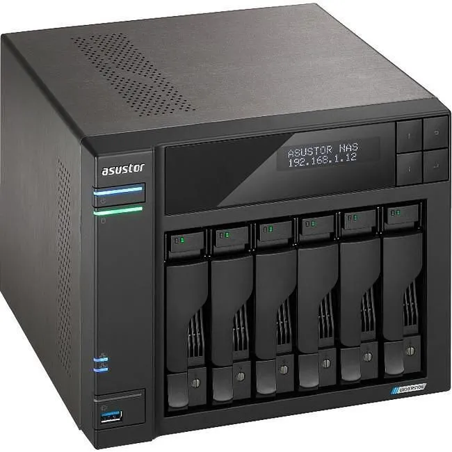 ASUSTOR AS6706T 6 Bay NAS - Quad-Core 2.0GHz - 8GB - 4 M.2 - Dual