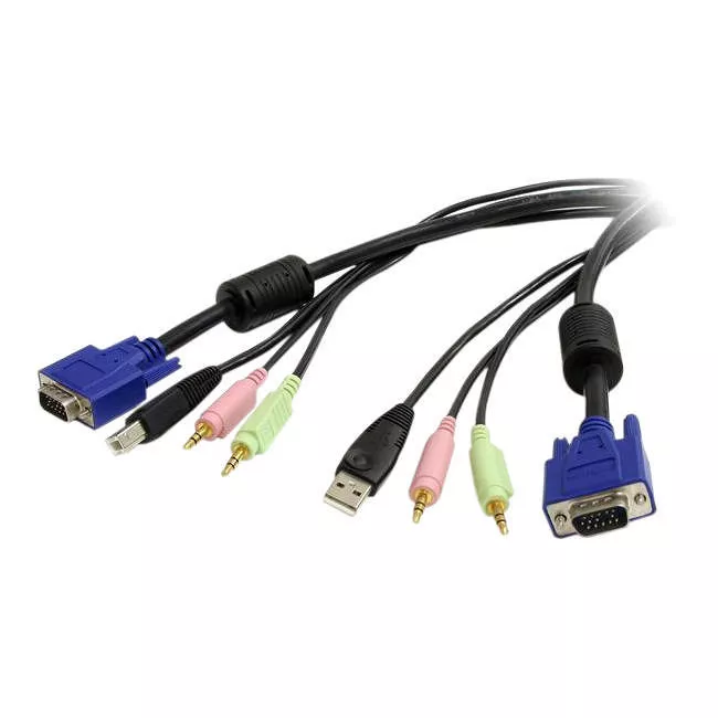 StarTech USBVGA4N1A6 6 ft 4-in-1 USB VGA KVM Switch Cable with Audio