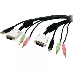 StarTech USBDVI4N1A6 4-in-1 USB DVI KVM Cable with Audio and Microphone