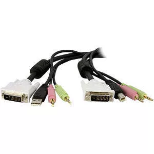 StarTech DVID4N1USB6 6 ft 4-in-1 USB DVI KVM Switch Cable with Audio