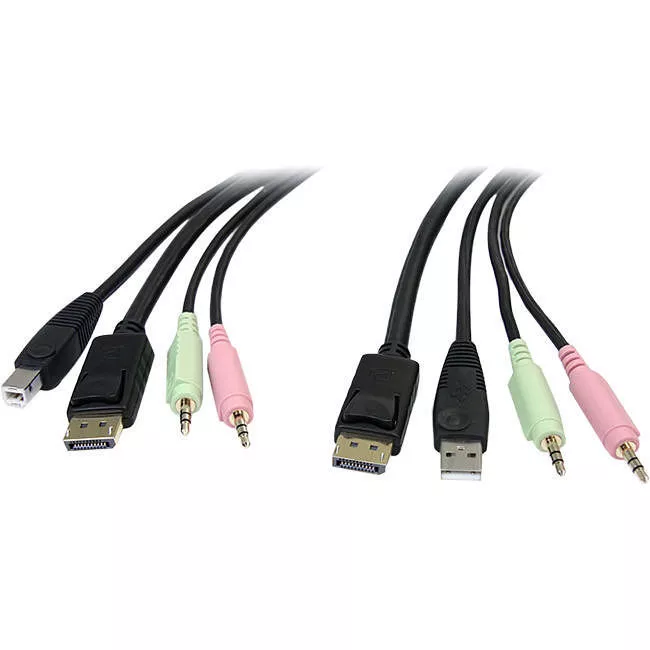 StarTech DP4N1USB6 6 ft 4-in-1 USB DisplayPort KVM Switch Cable