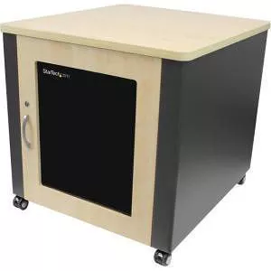 StarTech RKQMCAB12 12U Rack Enclosure Server Cabinet - 21.5 in. Deep - Soundproof - Wood Finish