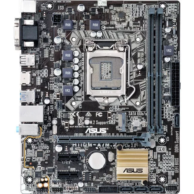 ASUS H110M-A/M.2 Desktop Motherboard - 1x Socket H4 LGA-1151 - Intel H110 - 2x DDR4 - 1x M.2 - 1x PCIe x16 - Micro ATX