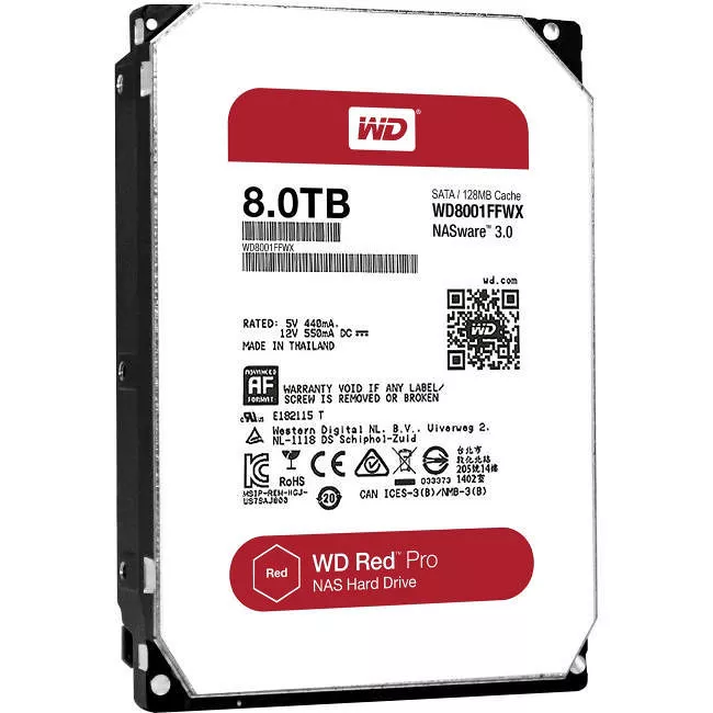 WD WD8001FFWX Red Pro Hard Drive - 8 TB - 128 MB - 3.5 - SATA - 7200