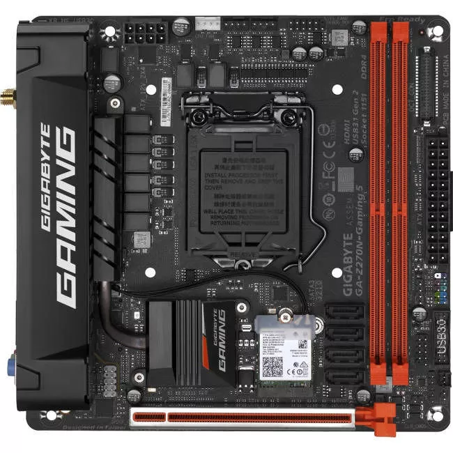 GIGABYTE GA-Z270N-GAMING 5 Desktop Motherboard - 1x Socket H4 LGA-1151 - Intel Z270 - 2x DDR4 - RAID - 1x M.2 - 1x PCIe x16 - Wi-Fi - Mini ITX