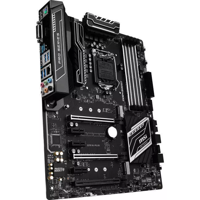 MSI Z270 SLI PLUS Desktop Motherboard - 1x Socket H4 LGA-1151 - Intel Z270 - 4x DDR4 - RAID - 2x M.2 - 3x PCIe x16 - ATX