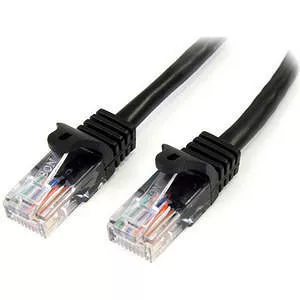 StarTech 45PATCH3BK 3 ft Black Cat5e Snagless UTP Patch Cable