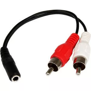 StarTech MUFMRCA 6in Stereo Audio Cable - 3.5mm Female to 2x RCA Male
