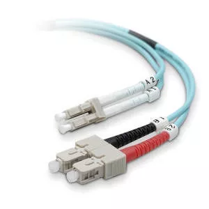 Belkin F2F402L7-03M-G Fiber Optic Duplex Patch Cable - 3 Meters - Aqua