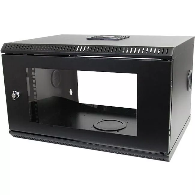 StarTech RK619WALL 2-Post 6U Wall Mount Network Cabinet w/ Acrylic Door, 19" Small Wall-Mounted Server Rack for Data / Computer Equipment, TAA