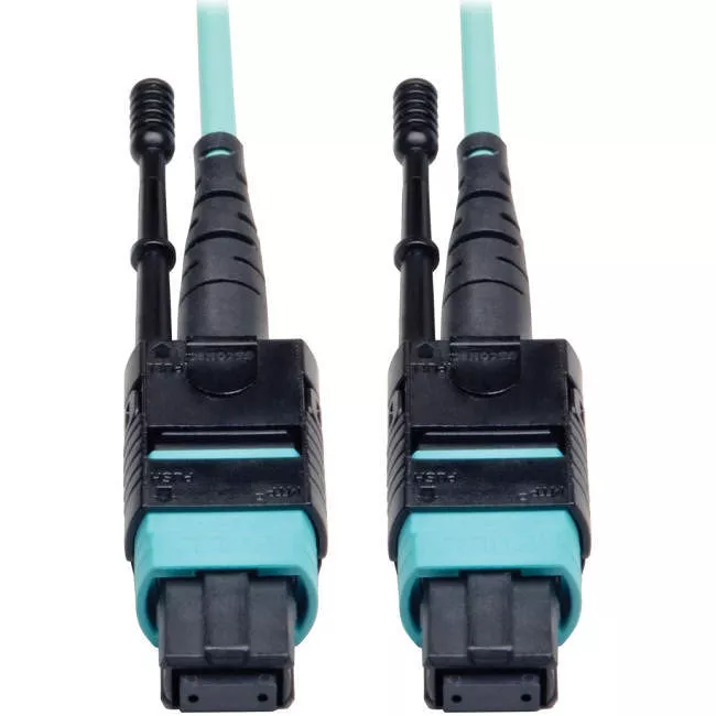 Tripp Lite N844-05M-12-P Eaton Tripp Lite Series MTP/MPO Patch Cable, 12 Fiber, 40GbE, 40GBASE-SR4, OM3 Plenum-Rated - Aqua, 5M (16 ft.)