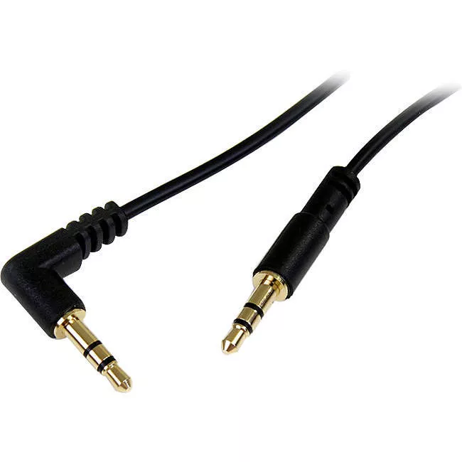 StarTech MU1MMSRA 1 ft Slim 3.5mm to Right Angle Stereo Audio Cable - M/M