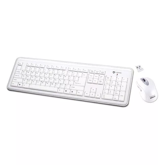 i-Rocks RF-6577L-WH White Wireless Keyboard and Laser Mouse
