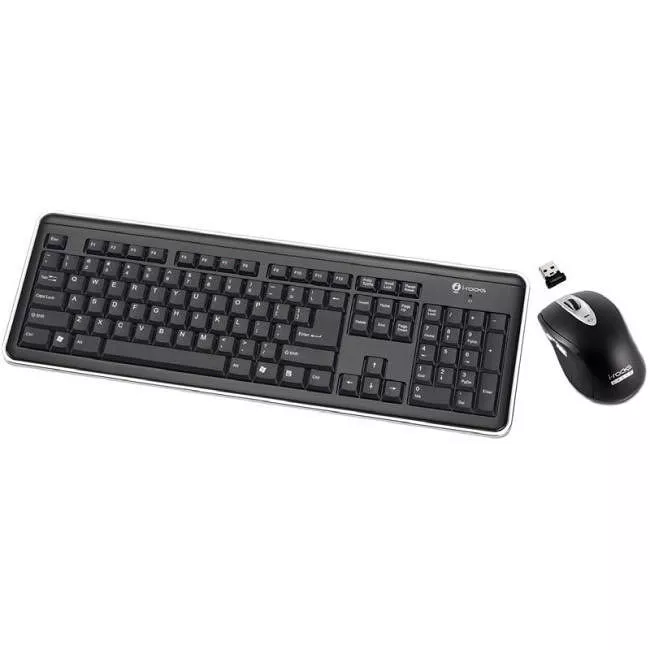 i-Rocks RF-6577L-BK Black Wireless Keyboard and Laser Mouse