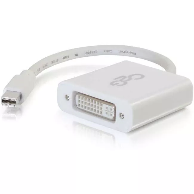 C2G 54319 Mini DP to DVI-D Adapter (M/F) - White - Active - 6 in
