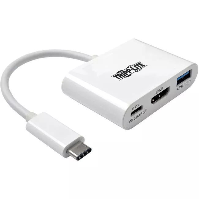 Tripp Lite U444-06N-H4U-C Multiport Video Adapter - USB-C to HDMI - 4K - 2 Kw - USB-A Hub - USB-C PD Charging