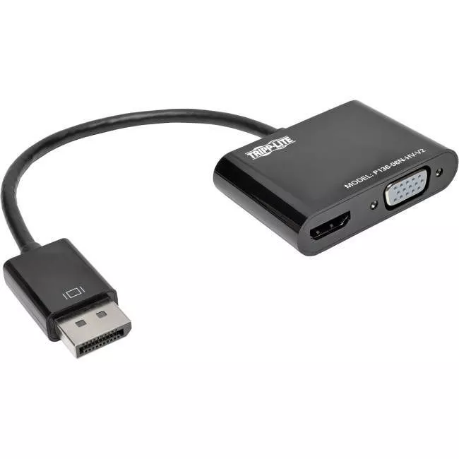 Tripp Lite P136-06N-HV-V2 DisplayPort to VGA/HDMI All-in-One Converter Adapter DP ver 1.2 4K 30 Hz HDMI