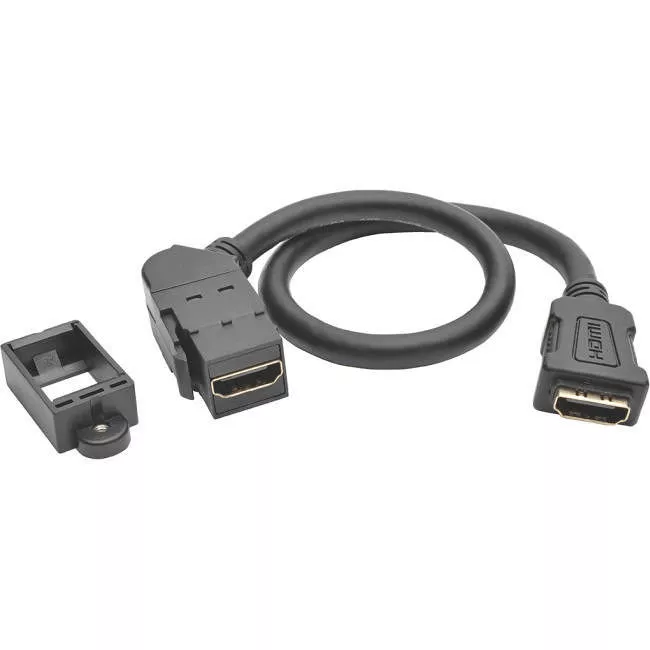 Tripp Lite P164-001-KPA-BK Eaton Tripp Lite Series High-Speed HDMI with Ethernet All-in-One Keystone/Panel Mount Coupler Cable (F/F), Angled Connector, 1 ft. (0.31 m)