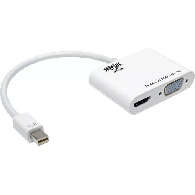 Tripp Lite P137-06N-HV-V2W 6in Mini DisplayPort to HDMI VGA 4K Adapter Converter Cable