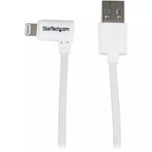 StarTech USBLT1MWR 3 ft Angled Lightning to USB Cable - White
