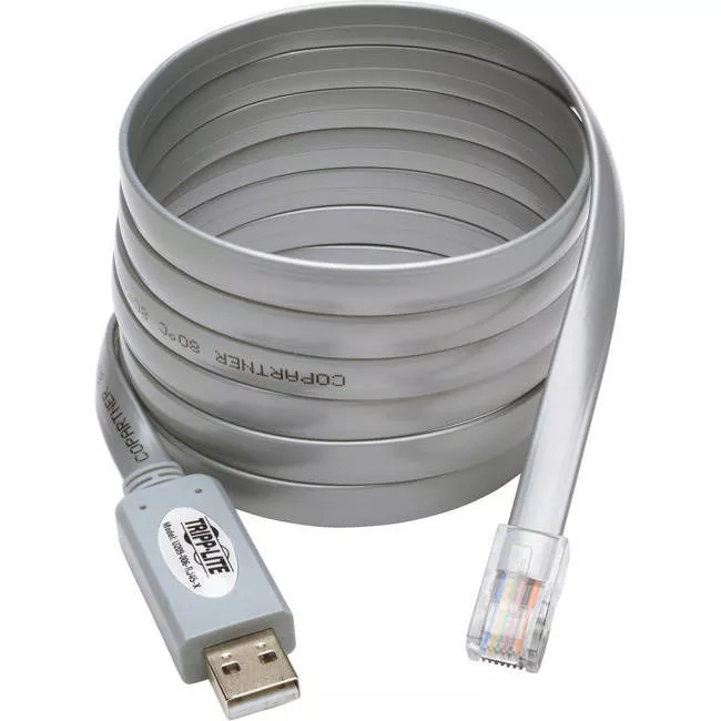 Tripp Lite U209-006-RJ45-X USB-A to RJ45 Serial Rollover Cable (M/M) - Cisco Compatible 250 Kbps 6 ft. (1.83 m) Gray
