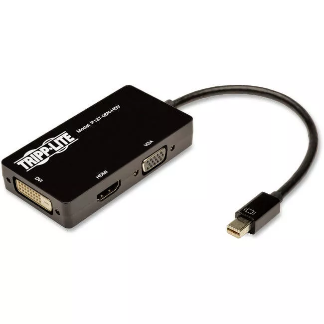 Tripp Lite P137-06N-HDV Keyspan Mini DP to VGA/DVI/HDMI Adapter - 6 in - All-in-One - Black