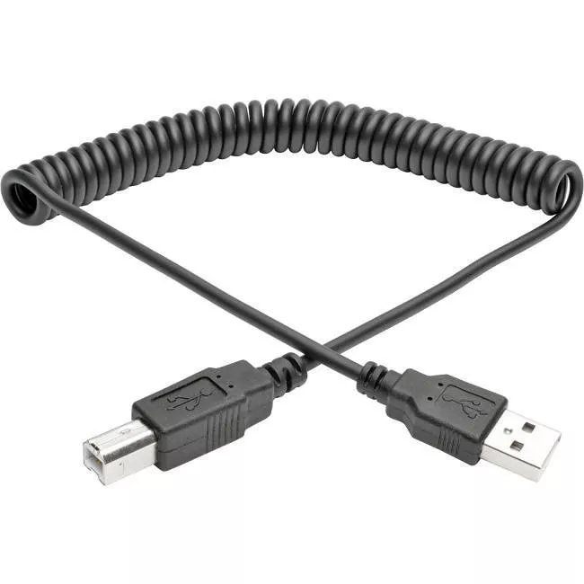 Tripp Lite U022-010-COIL Eaton Tripp Lite Series USB 2.0 A to B Coiled Cable (M/M), 10 ft. (3.05 m)