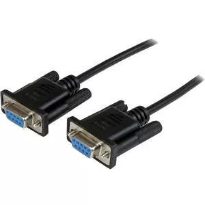 StarTech SCNM9FF2MBK 2m Black DB9 RS232 Serial Null Modem Cable F/F