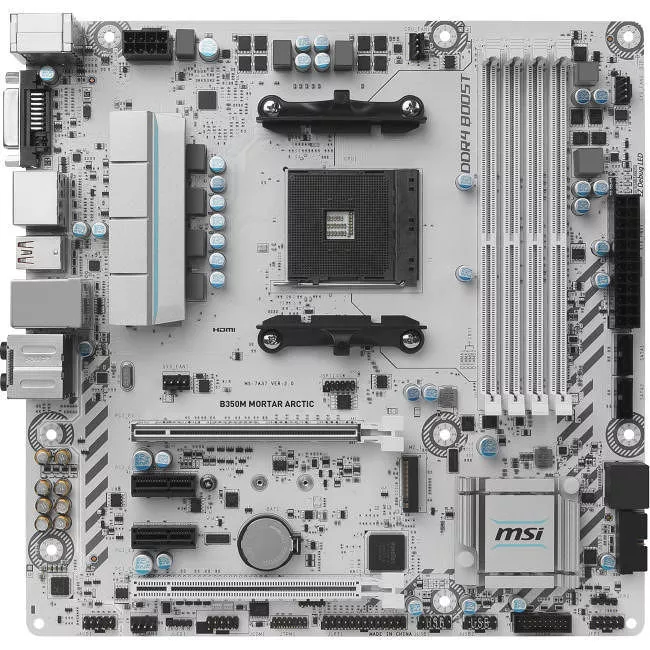 MSI B350M MORTAR ARCTIC Desktop Motherboard - AMD B350 Chipset - Socket AM4 - Micro ATX