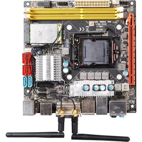 ZOTAC H67ITX-C-E Desktop Motherboard - 1x Socket H2 LGA-1155 - Intel H67 Express - 2x DDR3 - RAID - 1x PCIe x16 - Wi-Fi - Mini ITX