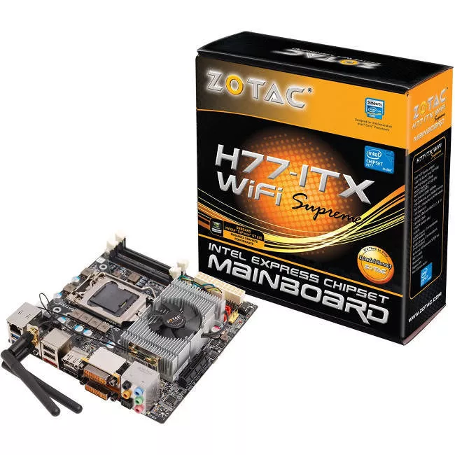 ZOTAC H77ITX-C-E Desktop Motherboard - 1x Socket H2 LGA-1155 - Intel H77 Express - 2x DDR3 - RAID - Wi-Fi - 1x RJ-45 - Mini ITX