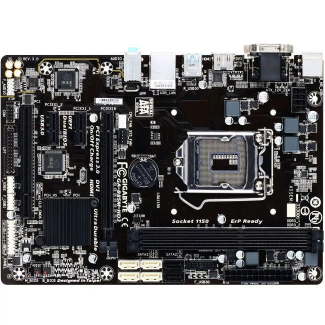 GIGABYTE GA-B85M-HD3 Desktop Motherboard - 1x Socket H3 LGA-1150 - Intel B85 Express - 2x DDR3 - 1x PCIe x16 - 1x RJ-45 - Micro ATX
