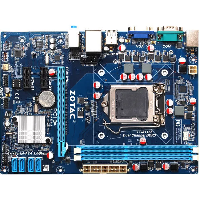 ZOTAC H61MAT-D-E Desktop Motherboard - 1x Socket H2 LGA-1155 - Intel H61 Express - 2x DDR3 - 1x PCIe x16 - 1x RJ-45 - Micro ATX