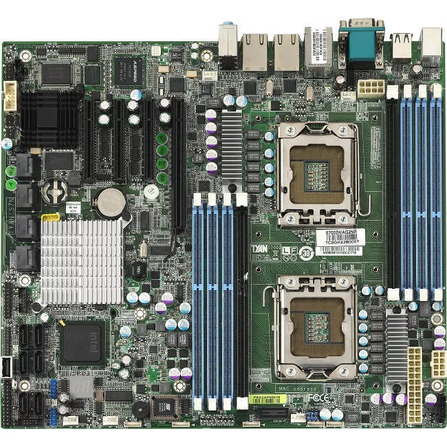 MiTAC S7002WGM2NR Server Motherboard - 2x Socket B LGA-1366 - Intel 5520 - 8x DDR3 - RAID - 1x PCIe x16 - 2x RJ-45 - SSI CEB