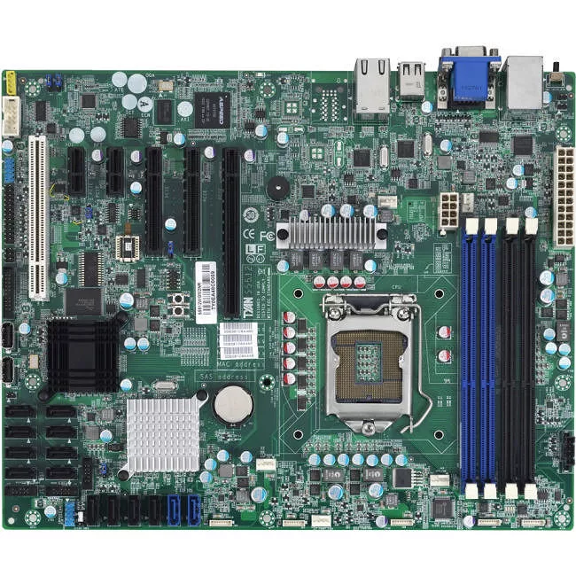 MiTAC S5512WGM2NR Server Motherboard - 1x Socket H2 LGA-1155 - Intel C204 - 4x DDR3 - RAID - 1x PCIe x16 - 2x RJ-45 - ATX