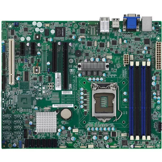 MiTAC S5512G2NRLE Server Motherboard - 1x Socket H2 LGA-1155 - Intel C202 - 4x DDR3 - RAID - 1x PCIe x16 - 2x RJ-45 - ATX