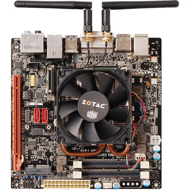 ZOTAC D2550ITXS-B-U Desktop Motherboard - Intel NM10 Express - 2x DDR3 - 1x PCIe x16 - Wi-Fi - 1x RJ-45 - Mini ITX