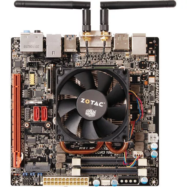 ZOTAC D2550ITXS-A-E Desktop Motherboard - Intel NM10 Express - 2x DDR3 - 1x PCIe x16 - Wi-Fi - 1x RJ-45 - Mini ITX