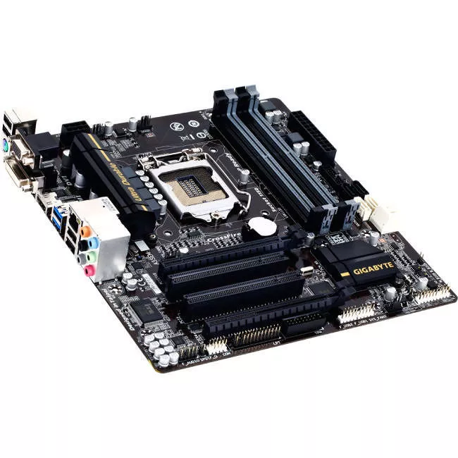 GIGABYTE GA-B85M-D3H Desktop Motherboard - 1x Socket H3 LGA-1150 - Intel B85 Express - 4x DDR3 - 2x PCIe x16 - 1x RJ-45 - Micro ATX