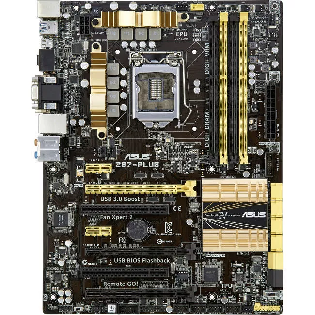 ASUS Z87-PLUS Desktop Motherboard - Intel Z87 Express Chipset - Socket H3 LGA-1150 - ATX