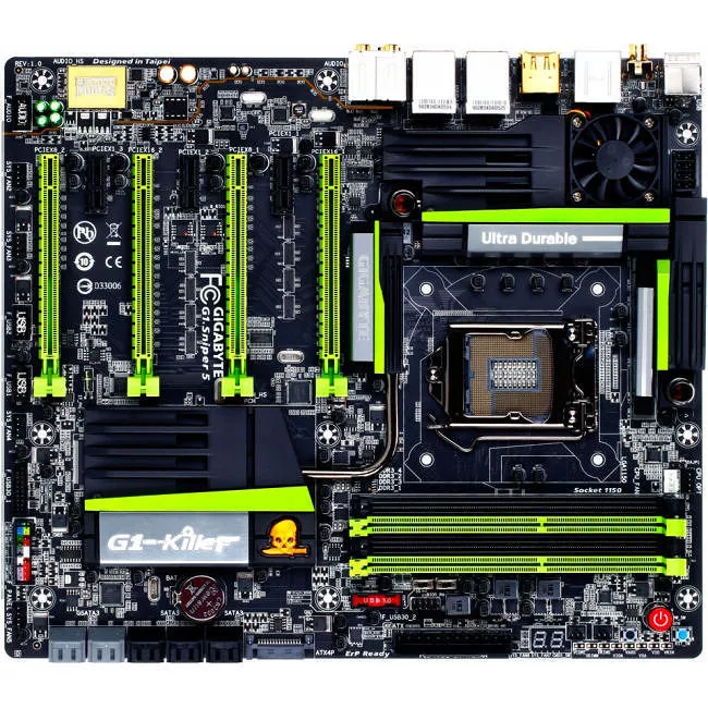 GIGABYTE GA-G1.SNIPER 5 Desktop Motherboard - 1x Socket H3 LGA-1150 - Intel 4x DDR3 - RAID - 4x PCIe x16 - Wi-Fi - 2x RJ-45 - EATX