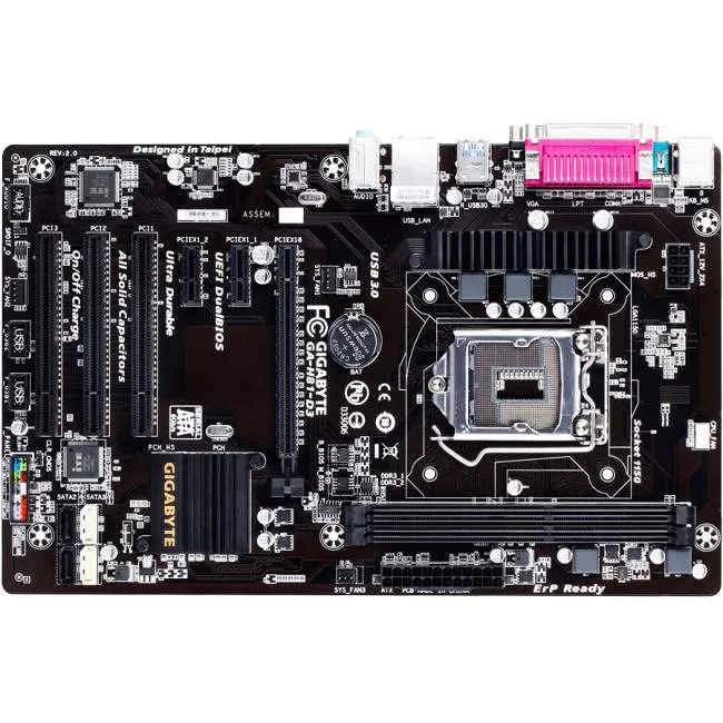 GIGABYTE GA-H81-D3 Desktop Motherboard - 1x Socket H3 LGA-1150 - Intel H81 - 2x DDR3 - 1x PCIe x16 - 1x RJ-45 - ATX