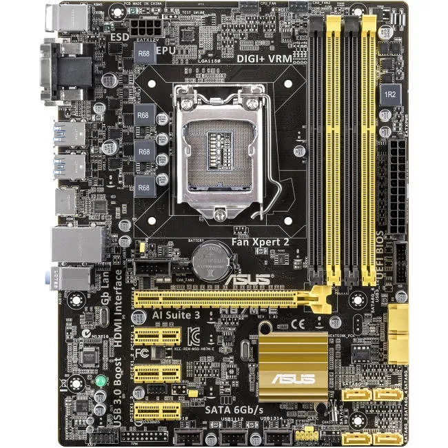 ASUS H87M-E Desktop Motherboard - 1x Socket H3 LGA-1150 - Intel H87 Express - 4x DDR3 - RAID - 1x PCIe x16 - 1x RJ-45 - Micro ATX