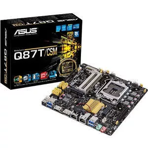 ASUS Q87T/CSM Desktop Motherboard - 1x Socket H3 LGA-1150 - Intel Q87 Express - 2x DDR3 - RAID - 2x RJ-45 - Mini ITX