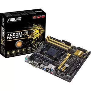 ASUS A55BM-PLUS/CSM Desktop Motherboard - 1x Socket FM2+ - AMD A55 - 4x DDR3 - RAID - 2x PCIe x16 - 1x RJ-45 - Micro ATX