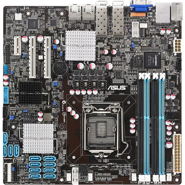 ASUS P9D-MH/SAS/10G-DUAL Server Motherboard - 1x Socket H3 LGA-1150 - Intel C224 - 4x DDR3 - RAID - 2x RJ-45 - Micro ATX