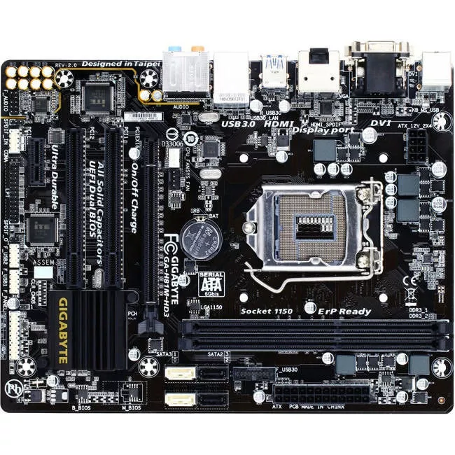 GIGABYTE GA-H81M-HD3 Desktop Motherboard - 1x Socket H3 LGA-1150 - Intel H81 - 2x DDR3 - 1x PCIe x16 - 1x RJ-45 - Micro ATX