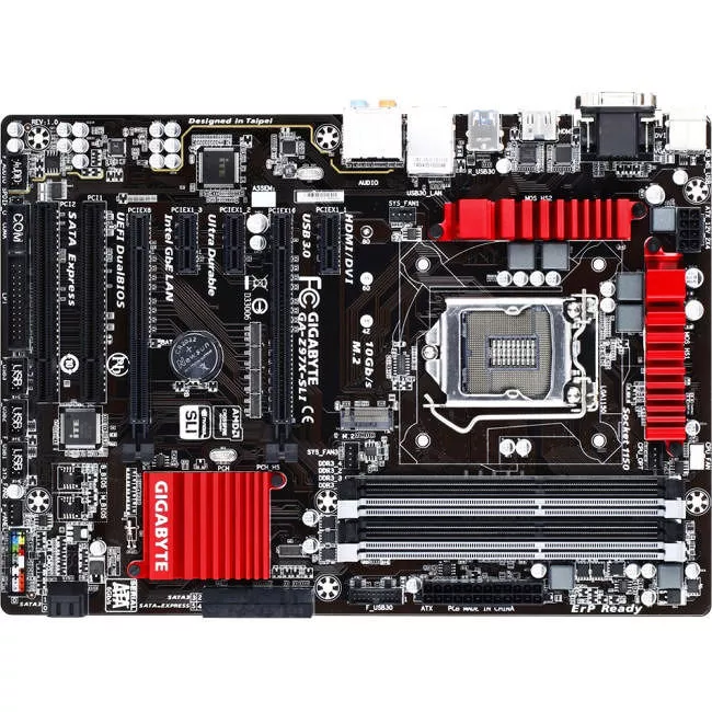 GIGABYTE GA-Z97X-SLI Desktop Motherboard - 1x Socket H3 LGA-1150 - Intel Z97 Express - 4x DDR3 - RAID - 2x PCIe x16 - 1x RJ-45 - ATX