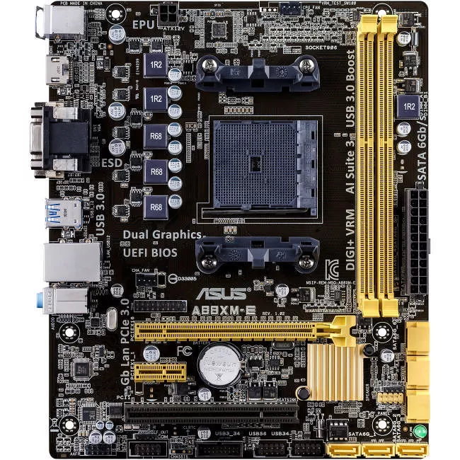 ASUS A88XM-E Desktop Motherboard - AMD A88X Chipset - Socket FM2+ - Micro ATX