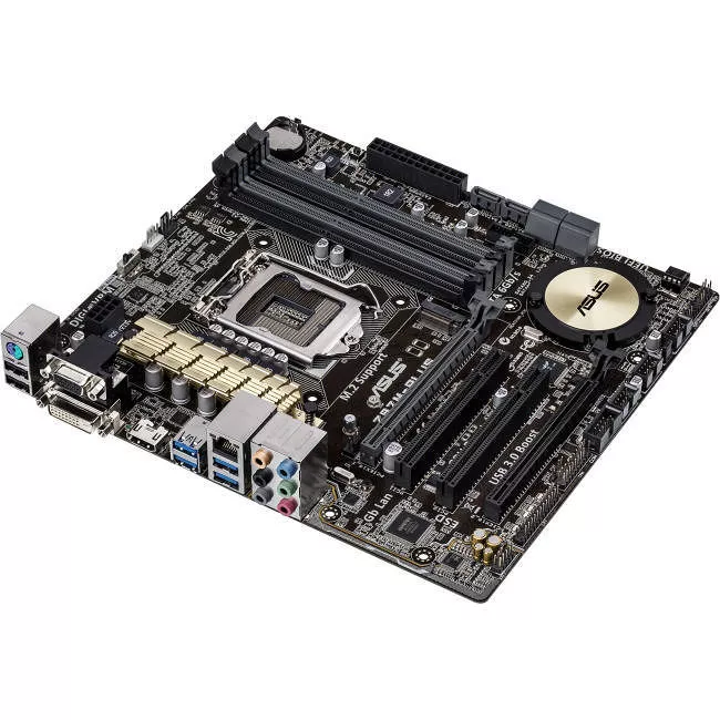 ASUS Z97M-PLUS Desktop Motherboard - 1x Socket H3 LGA-1150 - Intel Z97 Express - 4x DDR3 - RAID - 1x M.2 - 2x PCIe x16 - 1x RJ-45 - Micro ATX